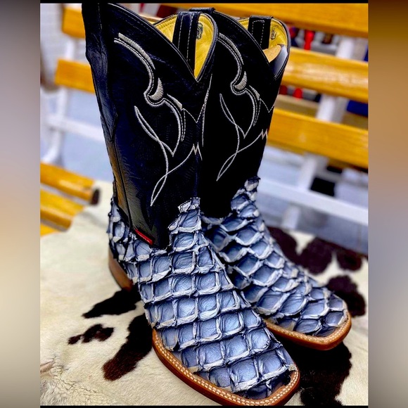 Shoes Mens Pirarucu Exotic Boots Blue Shell Poshmark